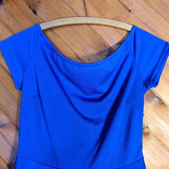 Blue, High-Low Dress - Picture 4 of 7